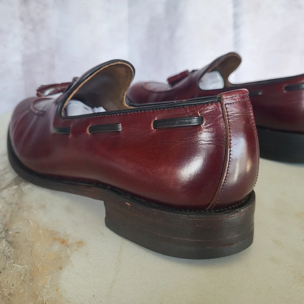 Allen Edmonds Saratoga Tassel Loafers Size 9.5 AA Oxeblood Red